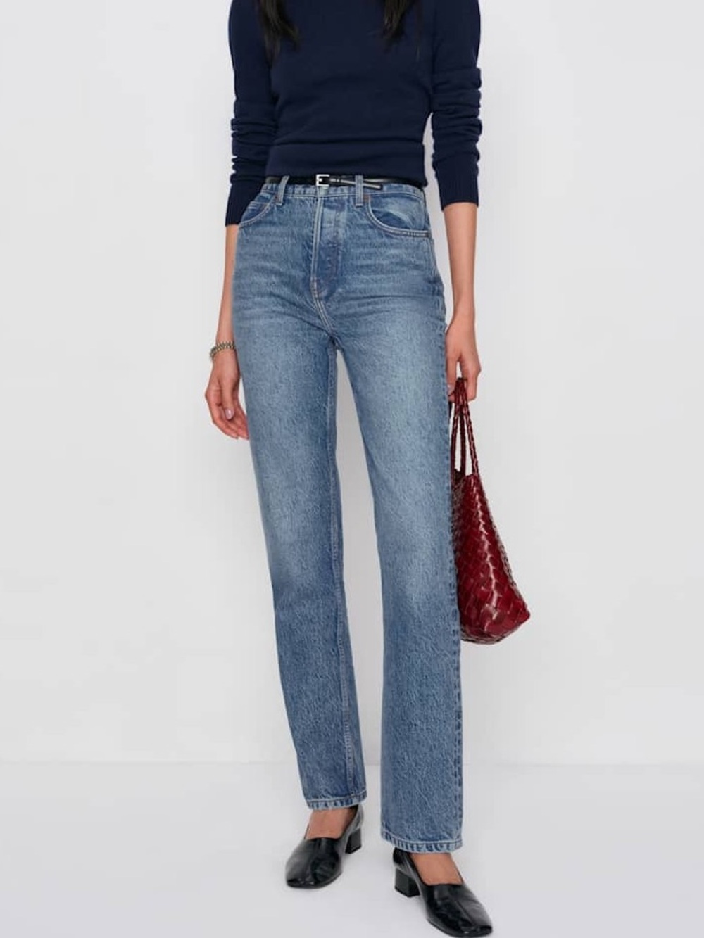 Reformation Cynthia High Rise Straight Jeans size 30 in Colorado Wash